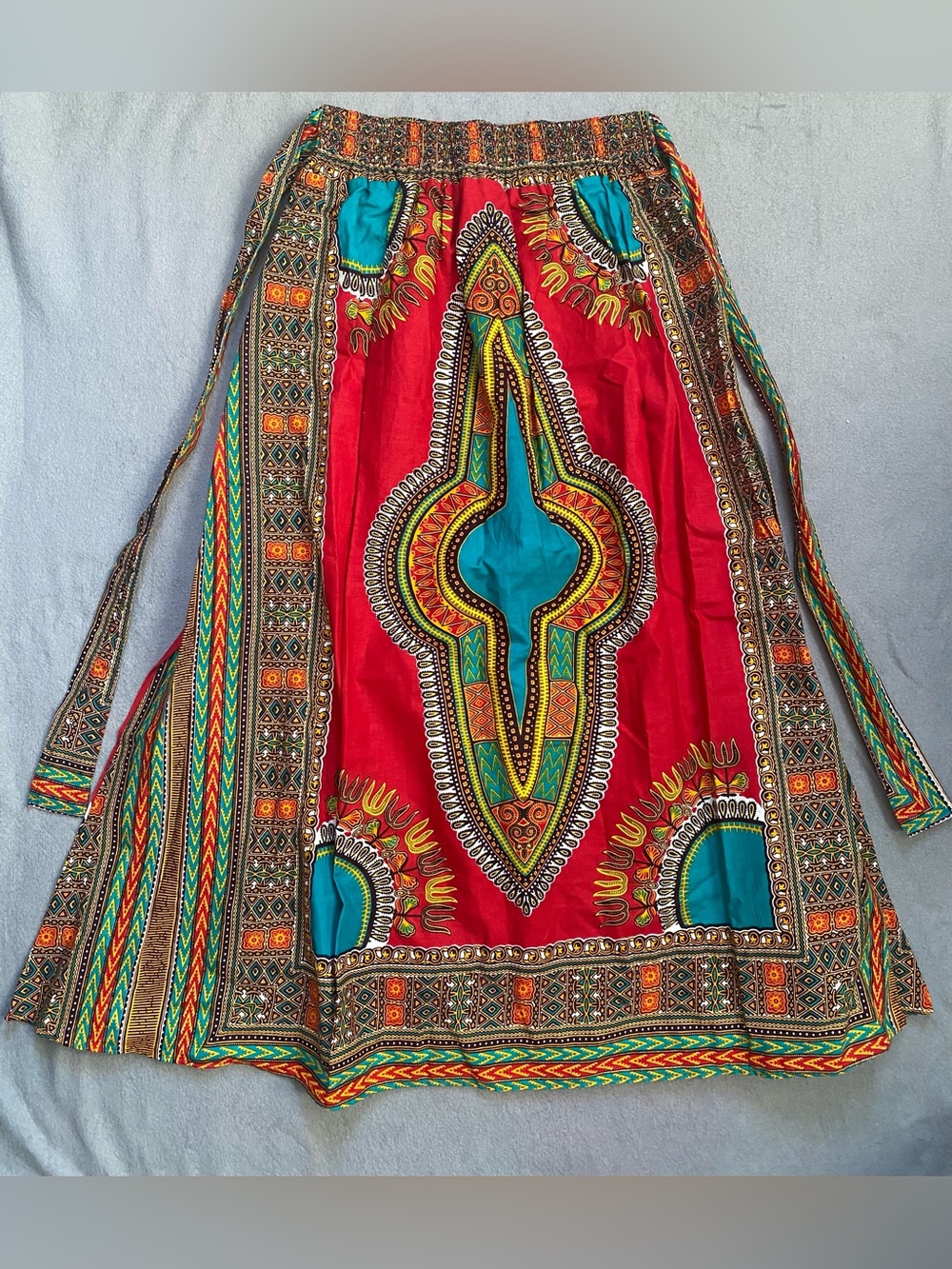 Look At Me Boho Colorful Maxi Skirt Tribal Print One Size NEW